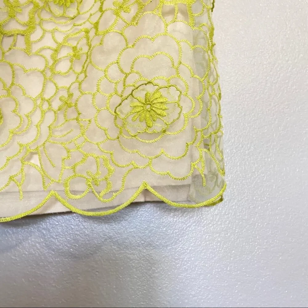 Ann Taylor Sheer Floral Overlay & Appliqué Petite